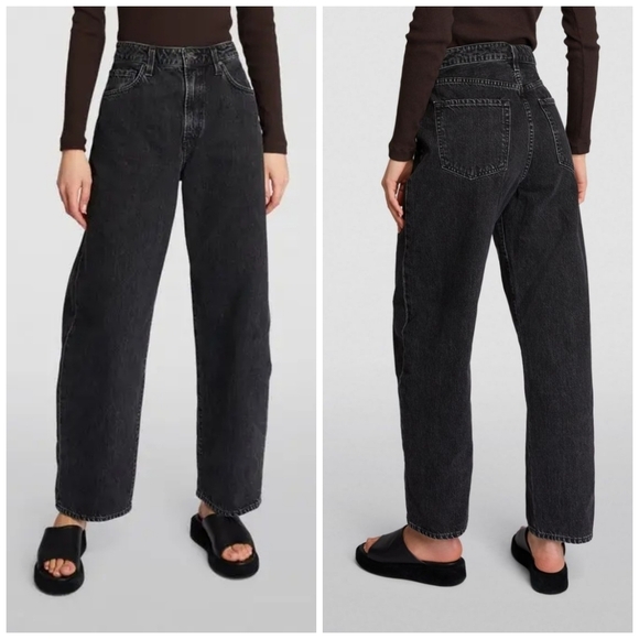 Goldsign Idris High-rise Wide-leg Jeans Black - Picture 8 of 8